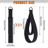 Maxbell 2Pcs D Rings Straps Handle Yoga Home Pilates Double Loop Straps for Reformer Black Rings