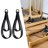 Maxbell 2Pcs D Rings Straps Handle Yoga Home Pilates Double Loop Straps for Reformer Black Rings