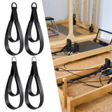 Maxbell 2Pcs D Rings Straps Handle Yoga Home Pilates Double Loop Straps for Reformer Black Rings