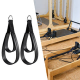 Maxbell 2Pcs D Rings Straps Handle Yoga Home Pilates Double Loop Straps for Reformer Silver Rings
