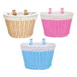 Maxbell Kids Bike Basket with Lining Portable Detachable Decoration Tricycle Baskets Wood