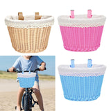 Maxbell Kids Bike Basket with Lining Portable Detachable Decoration Tricycle Baskets Wood