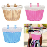 Maxbell Kids Bike Basket with Lining Portable Detachable Decoration Tricycle Baskets Wood