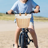 Maxbell Kids Bike Basket with Lining Portable Detachable Decoration Tricycle Baskets Wood
