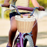 Maxbell Kids Bike Basket with Lining Portable Detachable Decoration Tricycle Baskets Wood