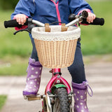 Maxbell Kids Bike Basket with Lining Portable Detachable Decoration Tricycle Baskets Wood