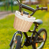 Maxbell Kids Bike Basket with Lining Portable Detachable Decoration Tricycle Baskets Wood