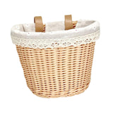 Maxbell Kids Bike Basket with Lining Portable Detachable Decoration Tricycle Baskets Wood