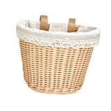 Maxbell Kids Bike Basket with Lining Portable Detachable Decoration Tricycle Baskets Wood