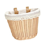 Maxbell Kids Bike Basket with Lining Portable Detachable Decoration Tricycle Baskets Wood