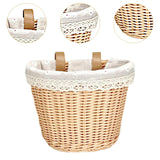 Maxbell Kids Bike Basket with Lining Portable Detachable Decoration Tricycle Baskets Wood