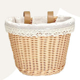 Maxbell Kids Bike Basket with Lining Portable Detachable Decoration Tricycle Baskets Wood