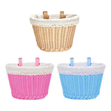 Maxbell Kids Bike Basket with Lining Portable Detachable Decoration Tricycle Baskets Wood