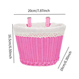 Maxbell Kids Bike Basket with Lining Portable Detachable Decoration Tricycle Baskets Pink