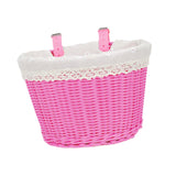 Maxbell Kids Bike Basket with Lining Portable Detachable Decoration Tricycle Baskets Pink