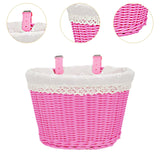 Maxbell Kids Bike Basket with Lining Portable Detachable Decoration Tricycle Baskets Pink