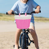Maxbell Kids Bike Basket with Lining Portable Detachable Decoration Tricycle Baskets Pink