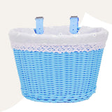 Maxbell Kids Bike Basket with Lining Portable Detachable Decoration Tricycle Baskets Blue