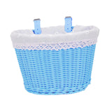 Maxbell Kids Bike Basket with Lining Portable Detachable Decoration Tricycle Baskets Blue