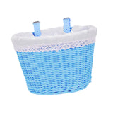 Maxbell Kids Bike Basket with Lining Portable Detachable Decoration Tricycle Baskets Blue
