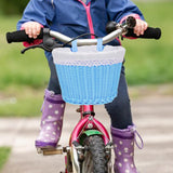 Maxbell Kids Bike Basket with Lining Portable Detachable Decoration Tricycle Baskets Blue