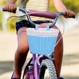 Maxbell Kids Bike Basket with Lining Portable Detachable Decoration Tricycle Baskets Blue