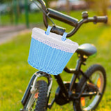 Maxbell Kids Bike Basket with Lining Portable Detachable Decoration Tricycle Baskets Blue