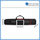 Maxbell Pool Cue Case Soft with External Pockets 1/2 Nine Ball Cue Big Head Cue Case