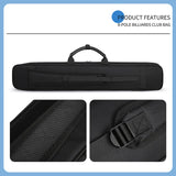 Maxbell Pool Cue Case Soft with External Pockets 1/2 Nine Ball Cue Big Head Cue Case