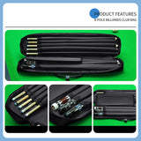 Maxbell Pool Cue Case Soft with External Pockets 1/2 Nine Ball Cue Big Head Cue Case