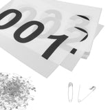 Maxbell 100Pcs Running Bibs 001-100 with Pins for Triathlon Sports Event Competition
