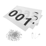 Maxbell 100Pcs Running Bibs 001-100 with Pins for Triathlon Sports Event Competition