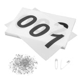 Maxbell 100Pcs Running Bibs 001-100 with Pins for Triathlon Sports Event Competition