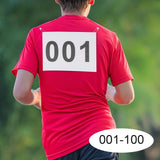 Maxbell 100Pcs Running Bibs 001-100 with Pins for Triathlon Sports Event Competition