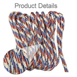 Maxbell 1.3cmx4.6M Boat Dock Line Rope Sturdy for Yachts Pontoons Fits 35-45ft Boats White Red Blue