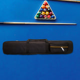 Maxbell 1/2 Snooker Pool Cue Bag with External Pocket Versatile Woodwind Storage Bag 8 Holes Black