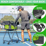 Maxbell Pickleball Tennis Ball Hopper Cart Lightweight for Coaches Learners Baseball