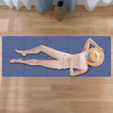 Maxbell Folding Exercise Mat Portable Foldable Yoga Mat for Training Outdoor Balance Dark Blue