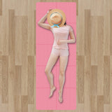 Maxbell Folding Exercise Mat Portable Foldable Yoga Mat for Training Outdoor Balance Pink