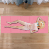 Maxbell Folding Exercise Mat Portable Foldable Yoga Mat for Training Outdoor Balance Pink