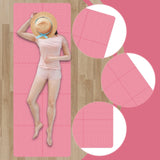 Maxbell Folding Exercise Mat Portable Foldable Yoga Mat for Training Outdoor Balance Pink
