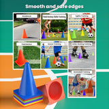 Maxbell 12 Pieces Marker Cones for Soccer Training for Basketball Outdoor Activities