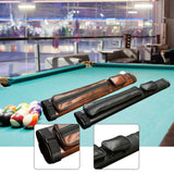 Maxbell Pool Cue Case 4 Holes Travel PU Leather Pouch Billiard Pool Cue Carrying Bag black