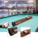 Maxbell Pool Cue Case 4 Holes Travel PU Leather Pouch Billiard Pool Cue Carrying Bag Brown