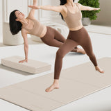 Maxbell Foldable Yoga Mat Equipment Women/Men Fitness Mat for Workout Fitness Travel Beige