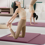 Maxbell Foldable Yoga Mat Equipment Women/Men Fitness Mat for Workout Fitness Travel Pink