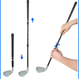 Maxbell Golf Training Club 17-33 Inches Telescopic Rubber Grip Multipurpose Aluminum Black