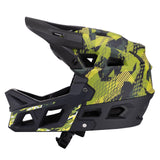 Maxbell Full Face Bike Helmet Ventilation Protection Gear Bicycle Helmet for Outdoor Yellow Green