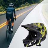 Maxbell Full Face Bike Helmet Ventilation Protection Gear Bicycle Helmet for Outdoor Yellow Green