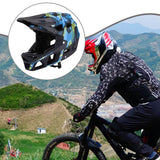 Maxbell Full Face Bike Helmet Ventilation Protection Gear Bicycle Helmet for Outdoor Blue